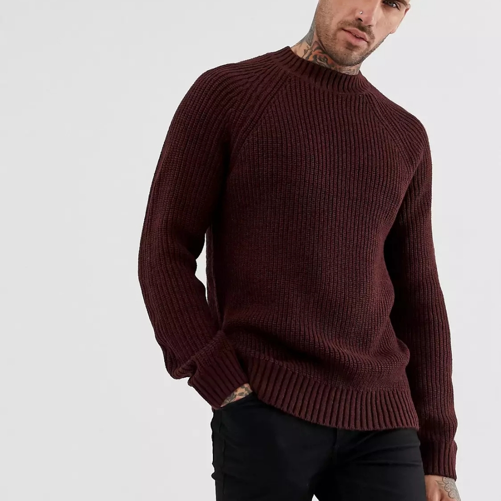 New Look Men's Crewneck Sweater - Rich Burgundy